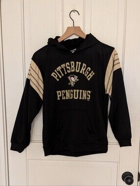 My Hockey Aperal black dry Fit Pittsburgh Penguins hoodie size kids L